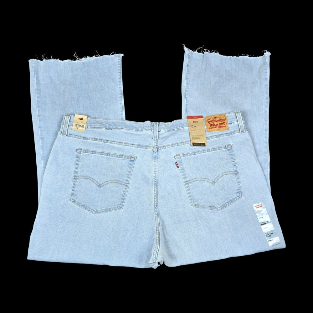 Levi's Jeans‎ 24x31 726 High Rise Flare Womens Light Wash Hypersoft Distressed